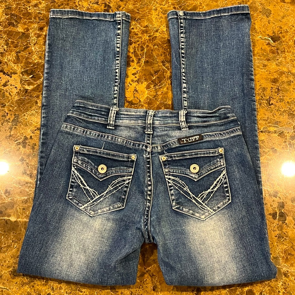 Cowgirl Tuff Western Jeans Laredo Flap Pockets Bootcut Stretch Jean W29 L35